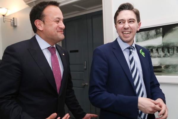 Simon Harris with Leo Varadkar as they headed to áras an Uachtaráin to get their seals of office in 2016. Photo: Merrion Street