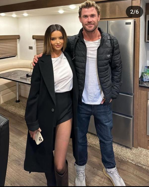 Maura with Chris Hemsworth