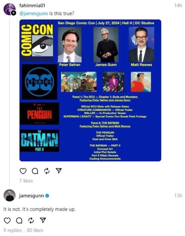 James Gunn Talks a<em></em>bout DC at Comic-Con 2024