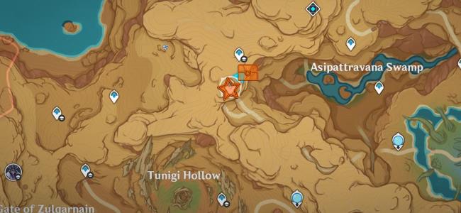Map Location of Sumeru Shrine of Depth 10