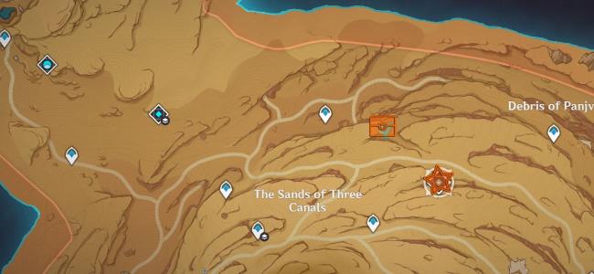 Map Location of Sumeru Shrine of Depth 5