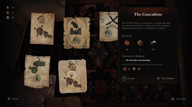 The Co<em></em>ncubine co<em></em>ntract mission found at the Co<em></em>ntract board in Assassin's Creed Mirage