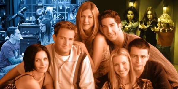 An edited image of The Big Bang Theory, Friends, and That '70s Show