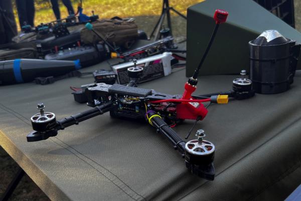 FILE PHOTO: FPV drone and additio<em></em>nal equipment are seen at a training facility for military FPV drone pilots in Zhytomyr region
