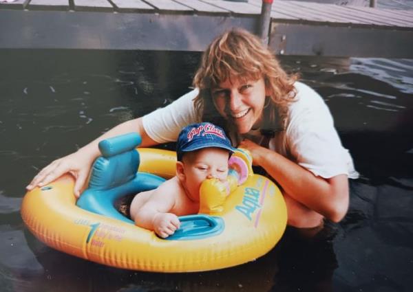 “The rift between my parents and me began with the birth of my son, pictured here at six mo<em></em>nths old,” the author writes.