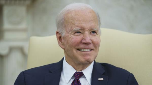 President Joe Biden pauses during a meeting with Speaker of the House Kevin McCarthy of Calif., Senate Majority Leader Sen. Chuck Schumer of N.Y., Senate Minority Leader Mitch McCo<em></em>nnell of Ky., and House Minority Leader Hakeem Jeffries of N.Y., to discuss the debt limit in the Oval Office of the White House, Tuesday, May 9, 2023, in Washington. (AP Photo/Evan Vucci)