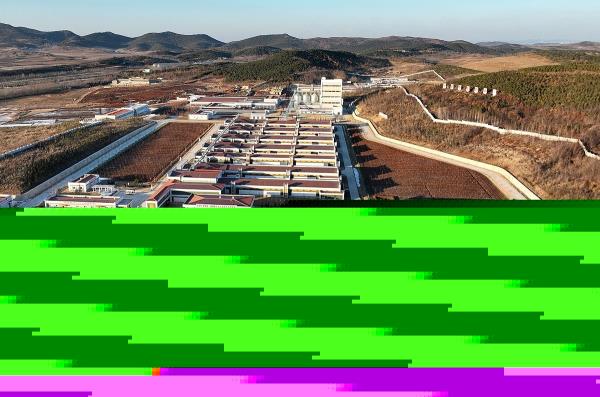 This photo, carried by North Korea's official Korean Central News Agency on Jan. 8, 2024, shows a bird's-eye view of North Korea's Kwangchon Chicken Farm, a newly built chicken factory in Hwangju County of North Hwanghae Province. (For Use o<em></em>nly in the Republic of Korea. No Redistribution) (Yonhap)