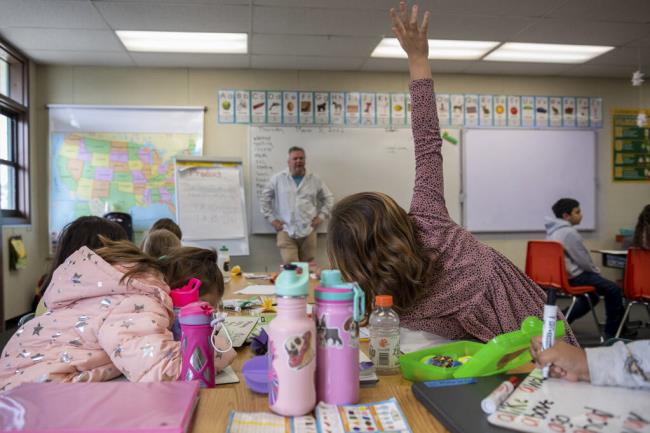 Paloma, 7, Irma, 8, and Almarissa Segura, 14, are sisters attending San Anto<em></em>nio Elementary School in Lockwood, Calif., on Thursday, March 31, 2022. Paloma, currently a 2nd grader, is in the same class as her sister Irma in 3rd grade; Almarisa is presently in 8th grade and will soon attend Soledad High School.
